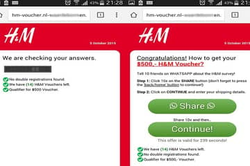 H&M caught in scam promotion on WhatsApp