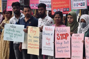 Kampagne Pay Your Workers fordert von Adidas, ausstehende Löhne entlang der Lieferkette zu zahlen