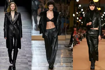Head-to-toe black leather: FW23 ready-to-wear runway trends