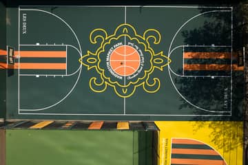 Les Deux funds the renovation of two basketball courts in New York City