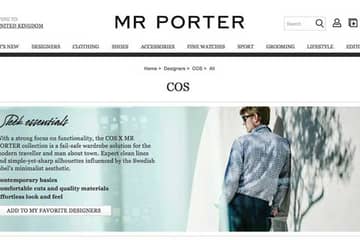 Mr Porter: una capsule collection con Cos
