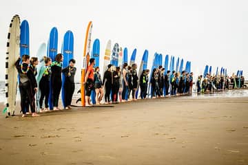 Thousands of surfers come together to honour the late Jack O'Neill