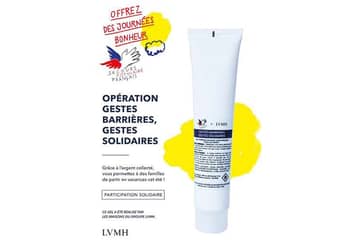 LVMH fait don de tubes de gel désinfectant au Secours Populaire Français