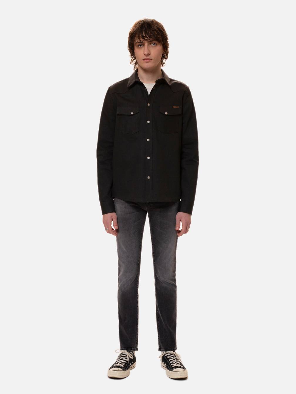 Jonas Dry Black Selvage Men's Organic Shirts X Small Sustainable