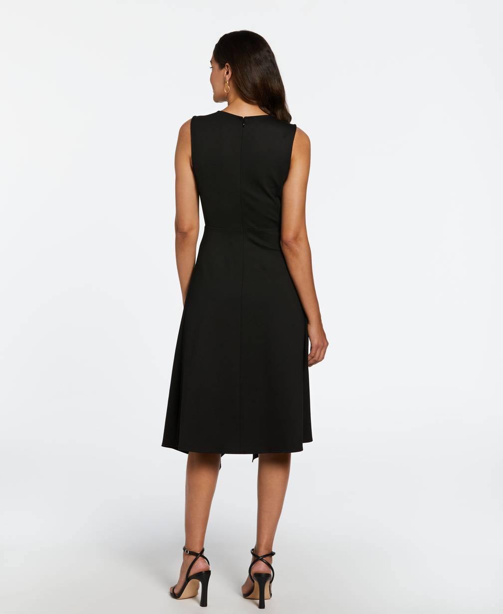 Ella Rafaella Plus Draped-Skirt Sleeveless Ponte Dress