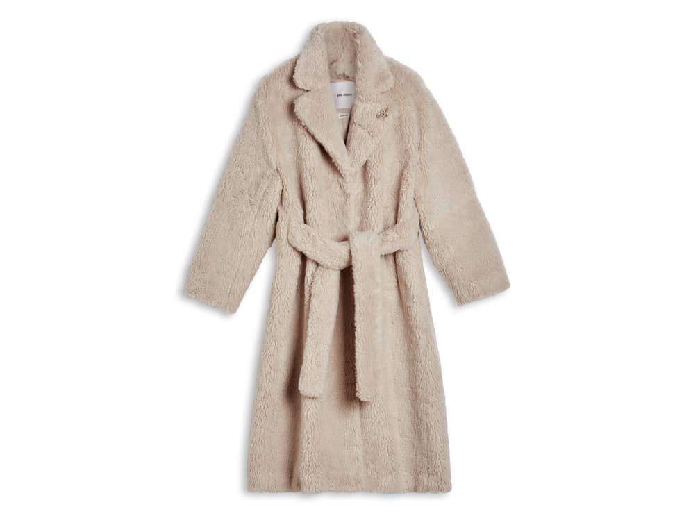 Eden Faux Shearling Wrap Coat Axel Arigato