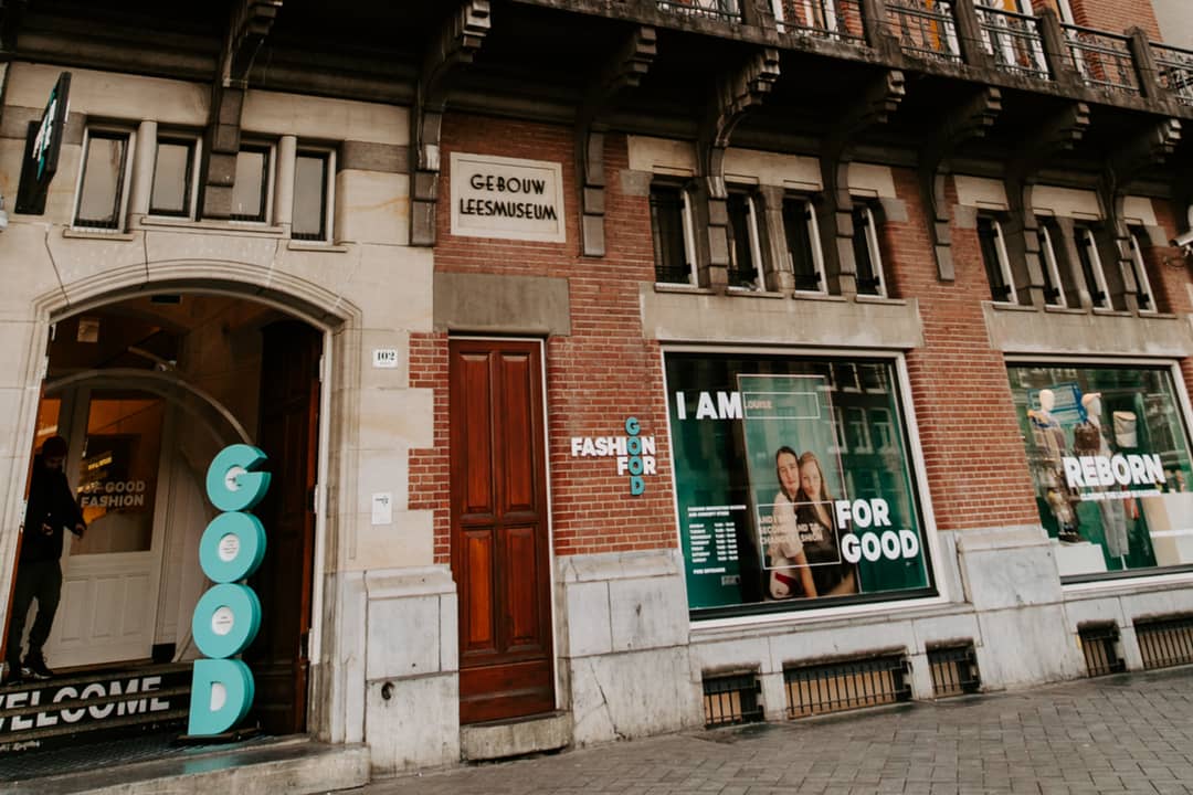 Het Fashion for Good-gebouw in Amsterdam.