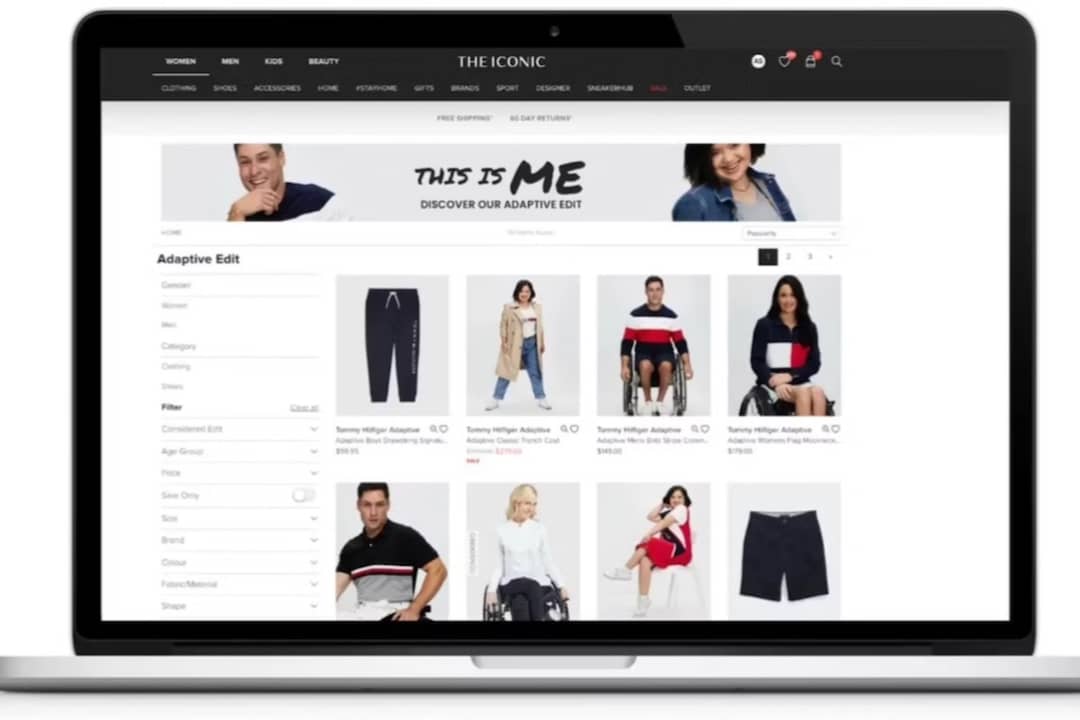 Homepage of fashion platform The Iconic