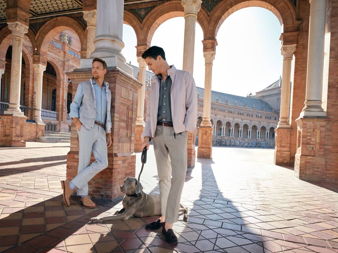 Hackett London’s SS24 campaign featuring Jenson Button and Matthew Goode.