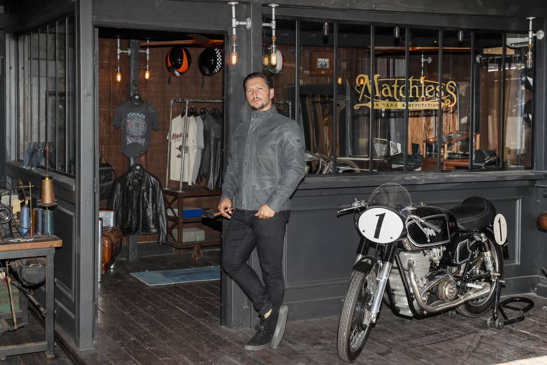Michele Malenotti im Matchless London Store in Los Angeles (2016)