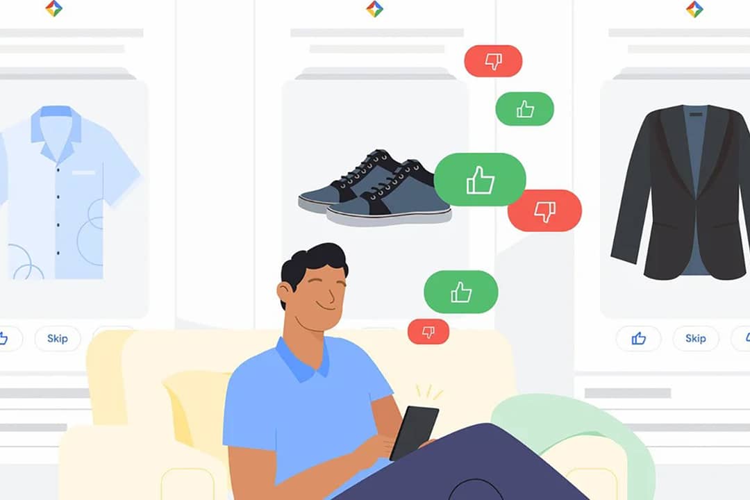Ilustración de la nueva experiencia de compra desde el “Shopping Graph” de Google.