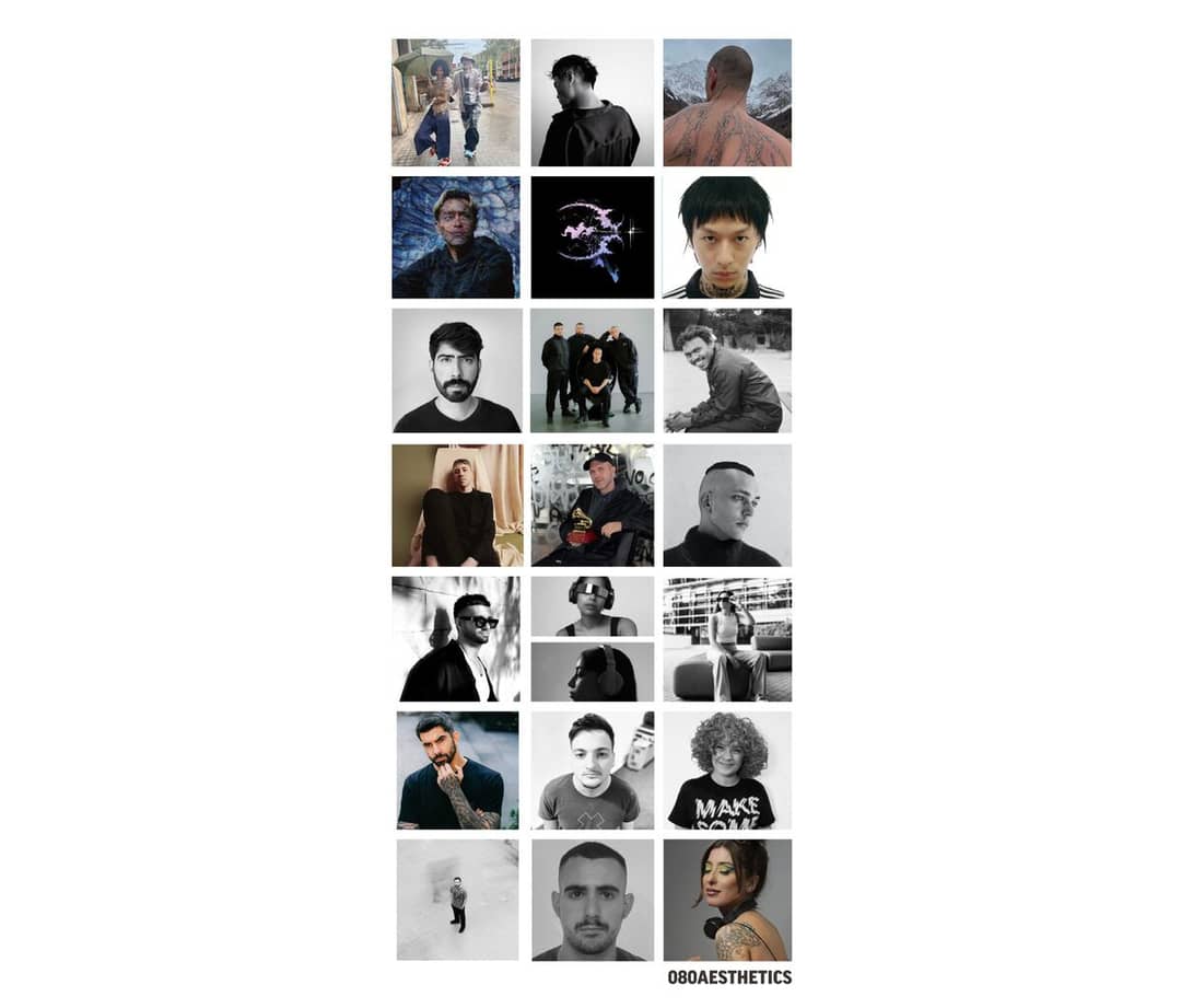 Cartel de artistas y DJs de “080 Aesthetics”.