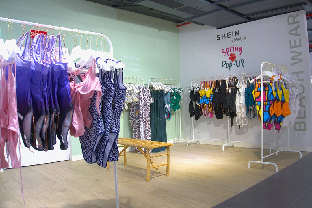 Interior de la nueva pop-up de Shein en el centro comercial ABC Serrano de Madrid, desde el 27 de abril al 5 de mayo de 2024.