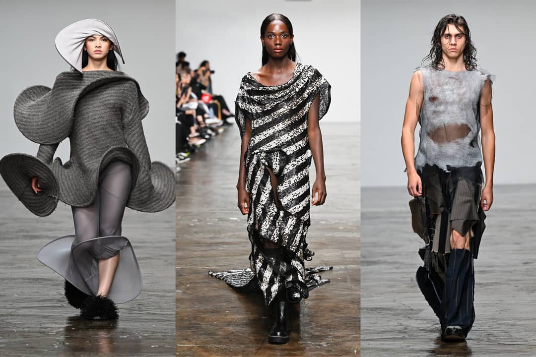 A look by Siwen Wang, Muskan Bhardwaj, Johnny Un Academy of Art University fashion graduation show 2024