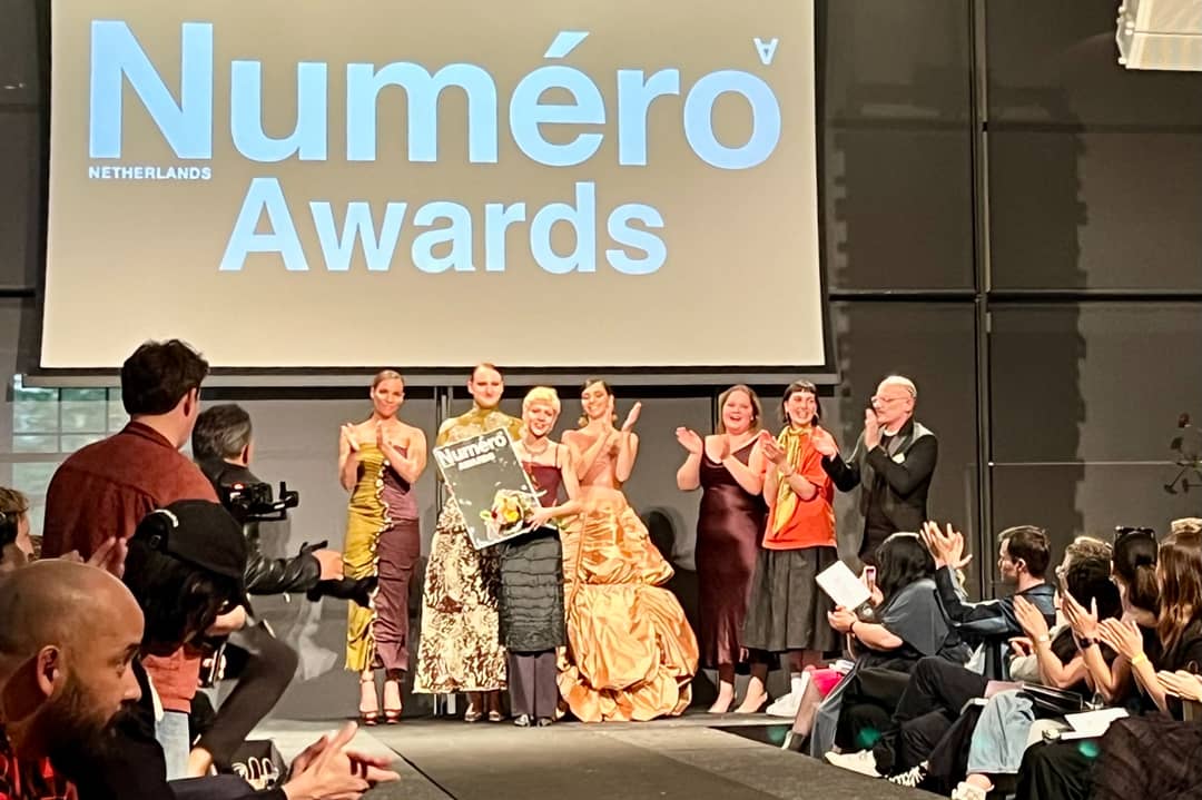 Justine de Riedmatten accepts the first-ever Numéro Netherlands award on June 7, 2024.