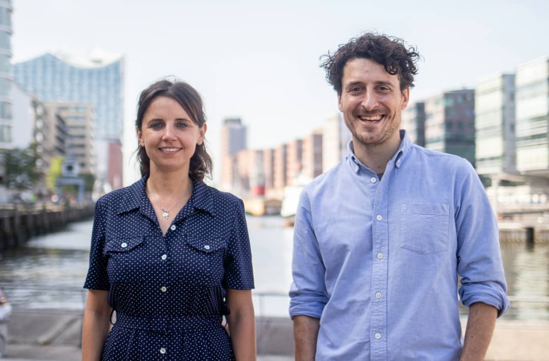 Recyclehero-Gründerin Nadine Herbrich und Gründer Alessandro Cocco.