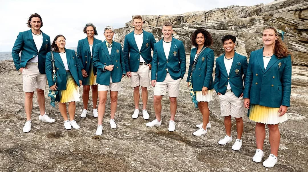 Olympische openingsceremonie-uniformen voor Team Australië door Sportscraft.