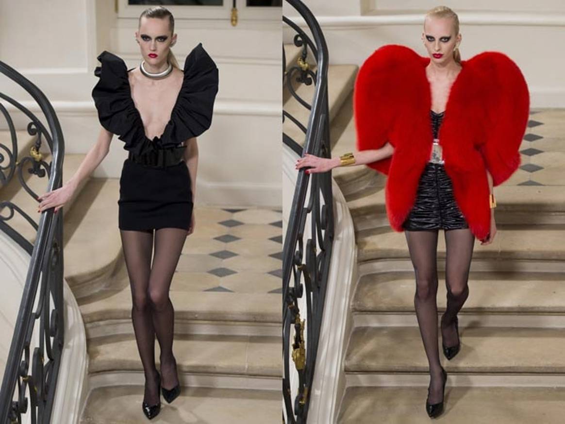 Hedi Slimane shows Saint Laurent couture during Paris Fashion Week