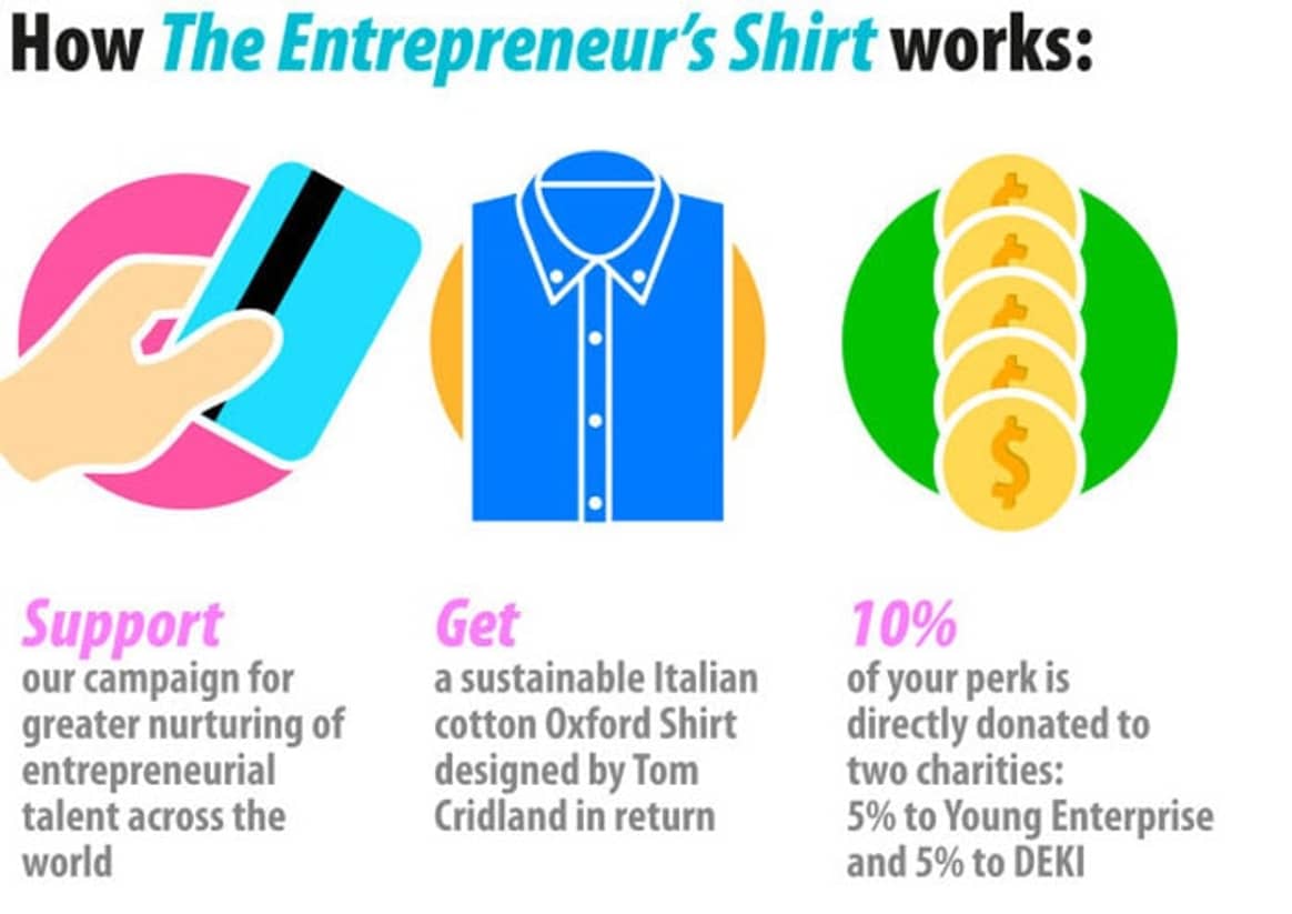 Tom Cridland launches The Entrepreneur Shirt with DEKI & Young Enterprise