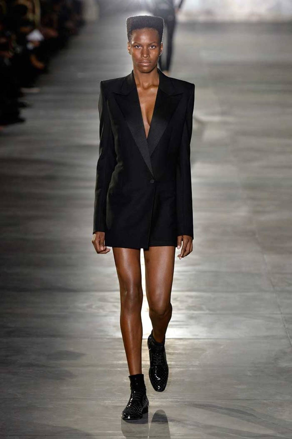 Vaccarello goes all leather out for Saint Laurent at PFW
