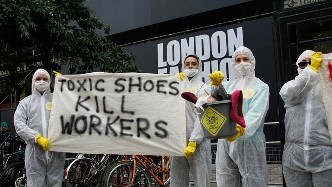Anti-fur protesters take London Fashion Week by storm
