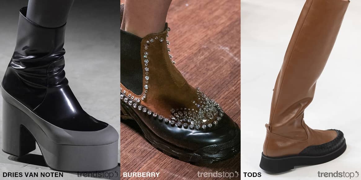 Images courtesy of Trendstop, left to right: Dries Van Noten,
Burberry, Tods, all Fall Winter 2019-20.