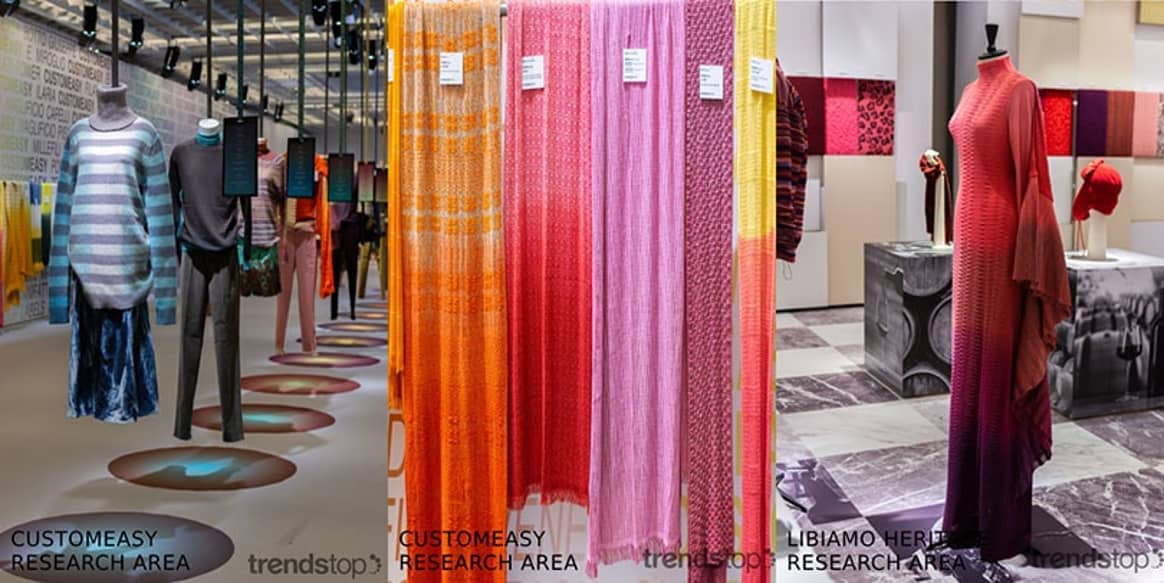 Images courtesy of Trendstop, left to right: Customeasy Research Area, Customeasy Research Area, Libiamo Heritage Research Area, all Fall Winter 2020-21.