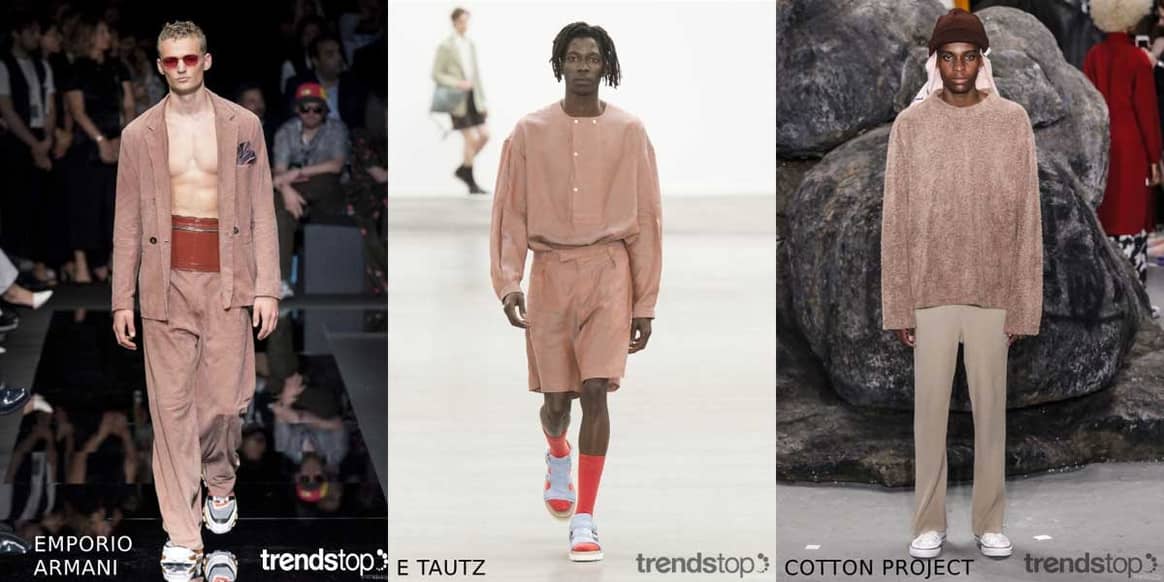 Images courtesy of Trendstop, left to right: Emporio Armani, E Tautz, Cotton Project, all Spring Summer 2020.