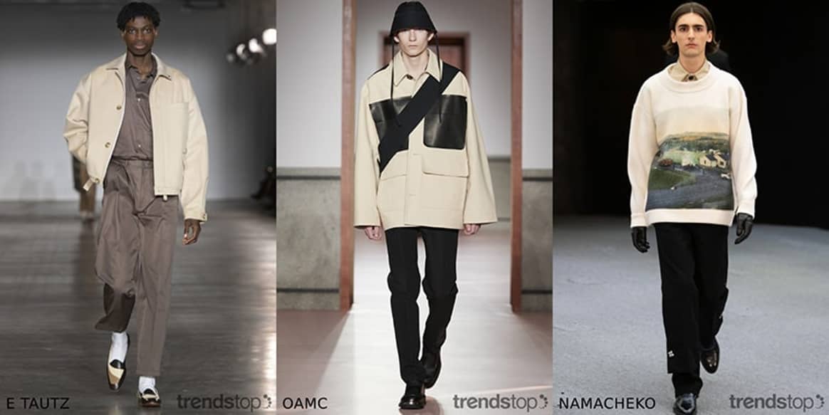 Images courtesy of Trendstop, left to right: E Tautz, OAMC, Namacheko, all Fall/Winter 2020-21