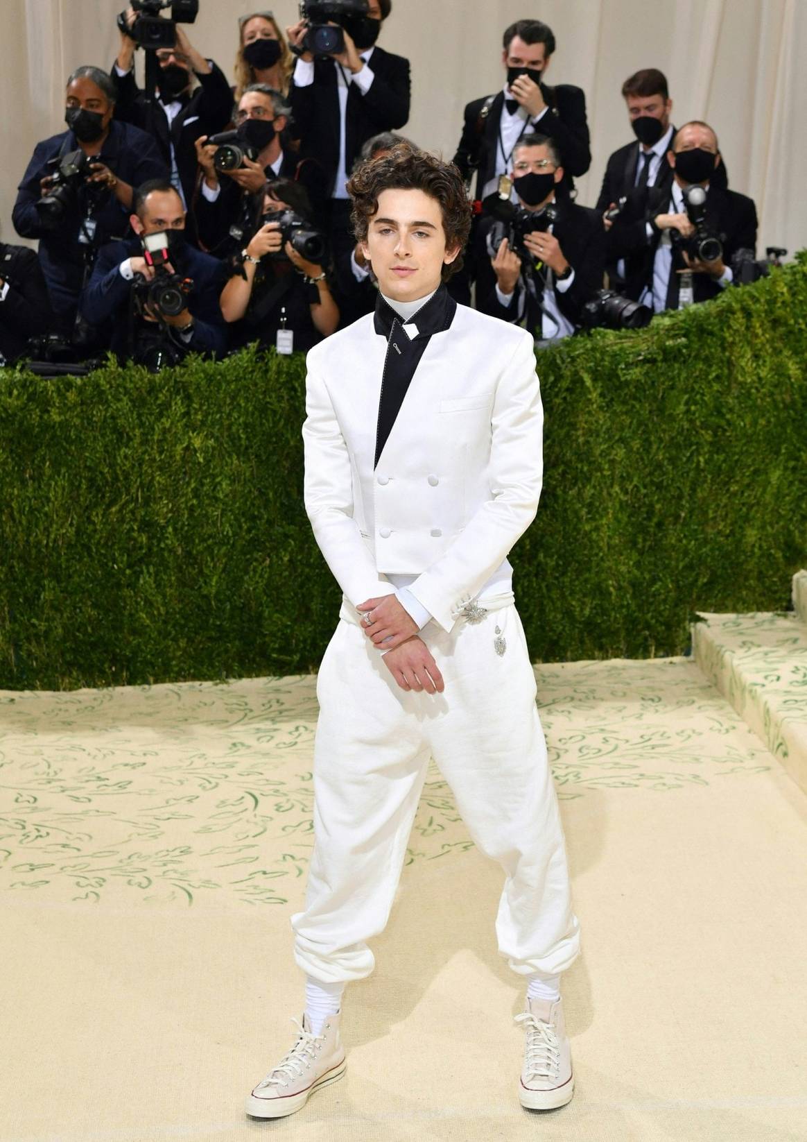 Full image of Met Gala host Timothee Chalamet, courtesy of Angela Weiss-AFP