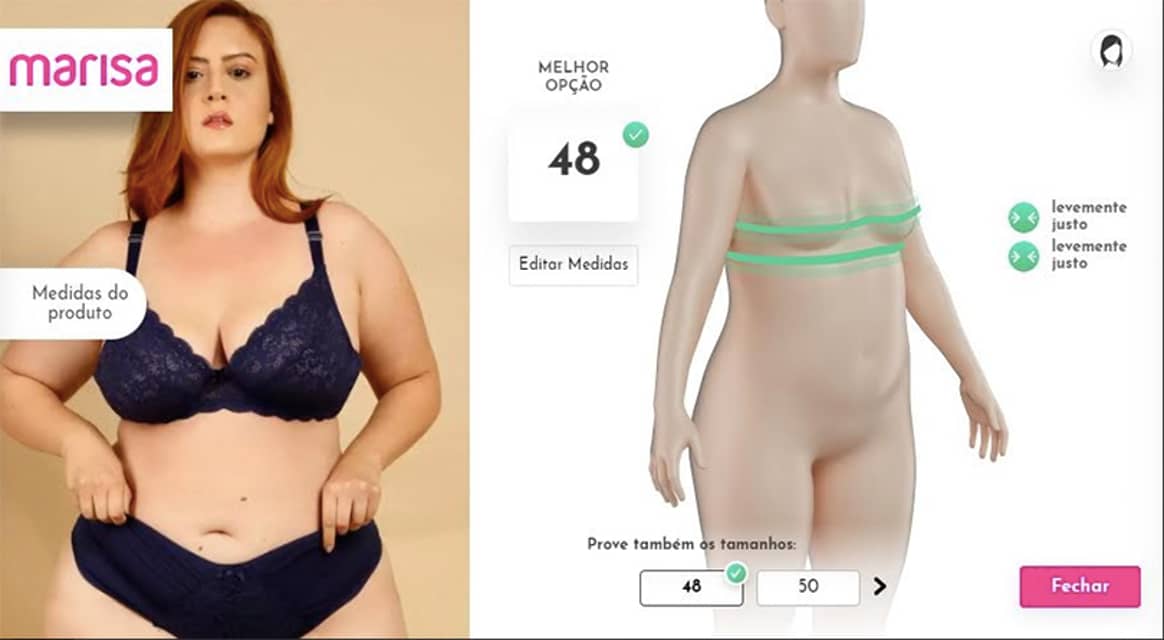 Marisa ajusta provador virtual para contemplar todos os tipos de corpos