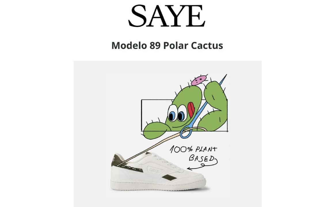 SAYE lanza Polar Cactus, la zapatilla fabricada con cactus en versión Offwhite
