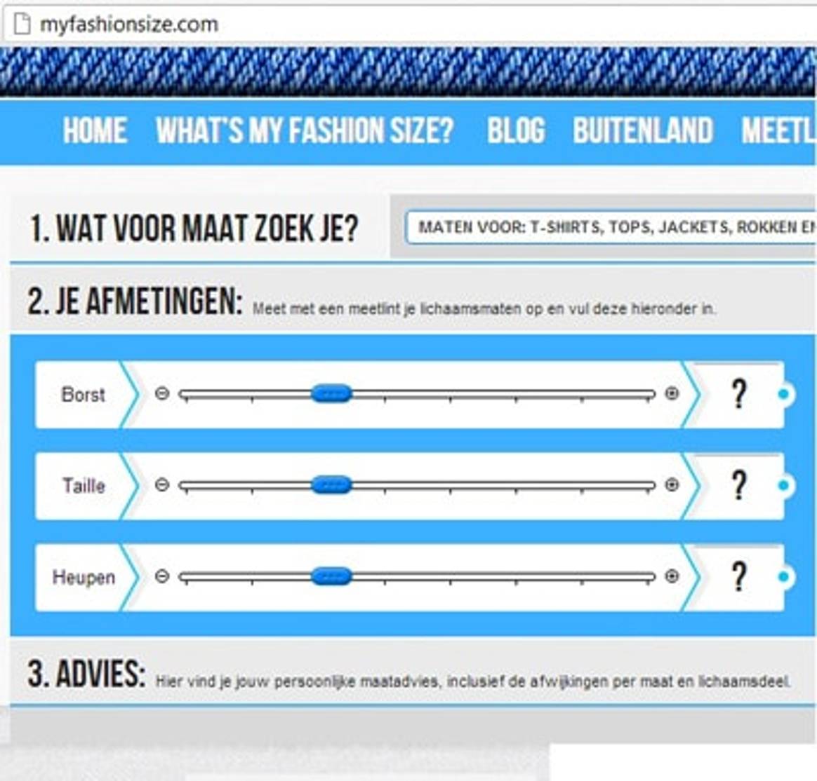 Aantal retourzendingen te lijf met matentool