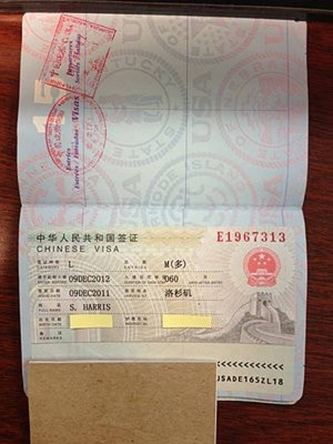 Coolen over China: Visum- aanvraag/controle
