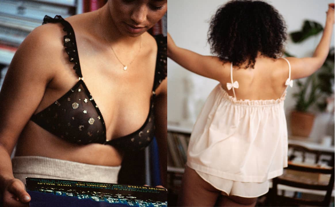 AMOUR Triangle Bra with Frills and Silk – Le Petit Trou EN