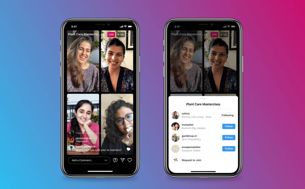 Instagram launches multiple user broadcasts with Live Rooms