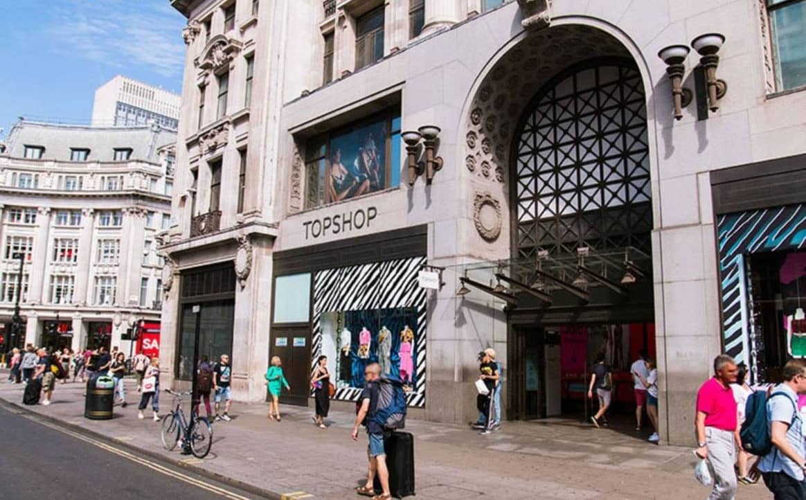Topshop winkel in Londen. Uit het FashionUnited archief. Credits: FashionUnited