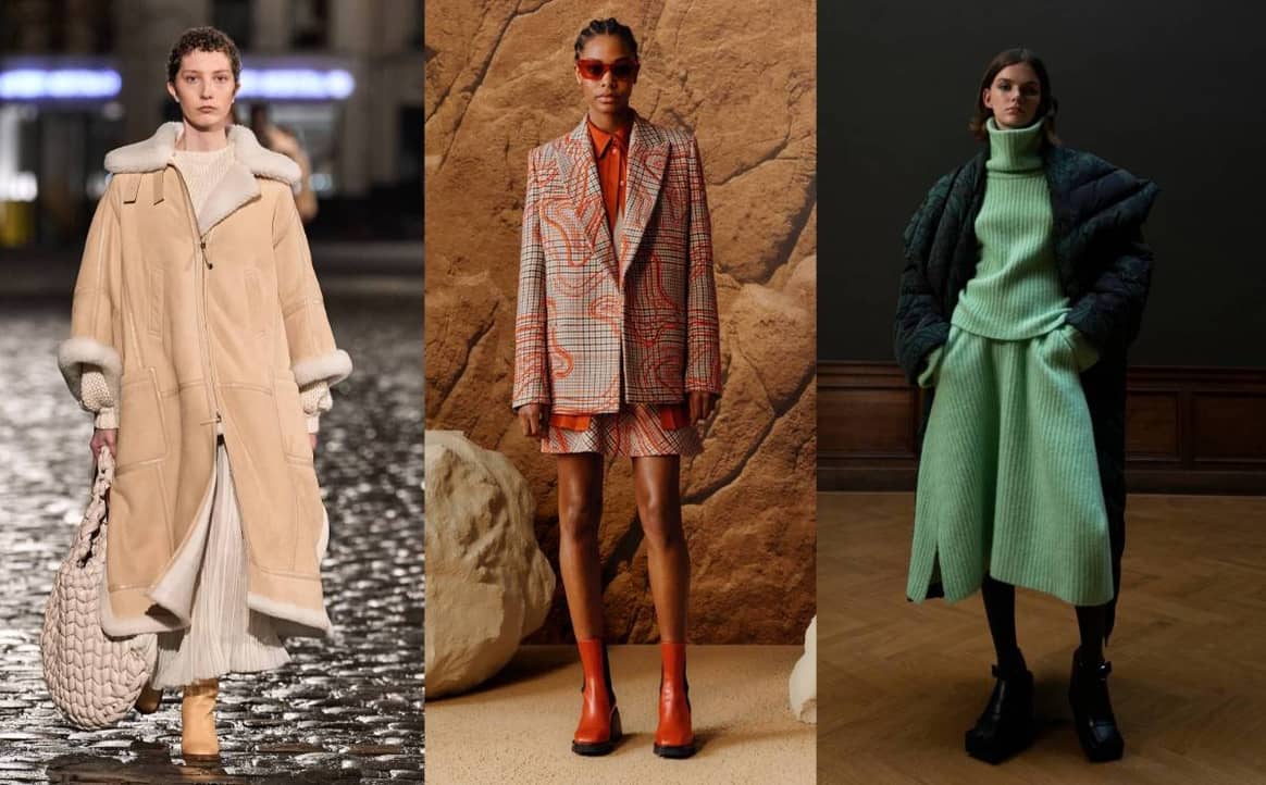 Image: (from left to right) Chloe FW21, Boss FW21, Christian Wijnants FW21