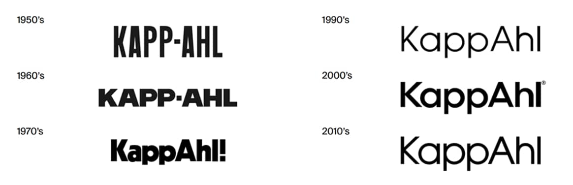 Image: courtesy of Kappahl; Kappahl's logo over the years