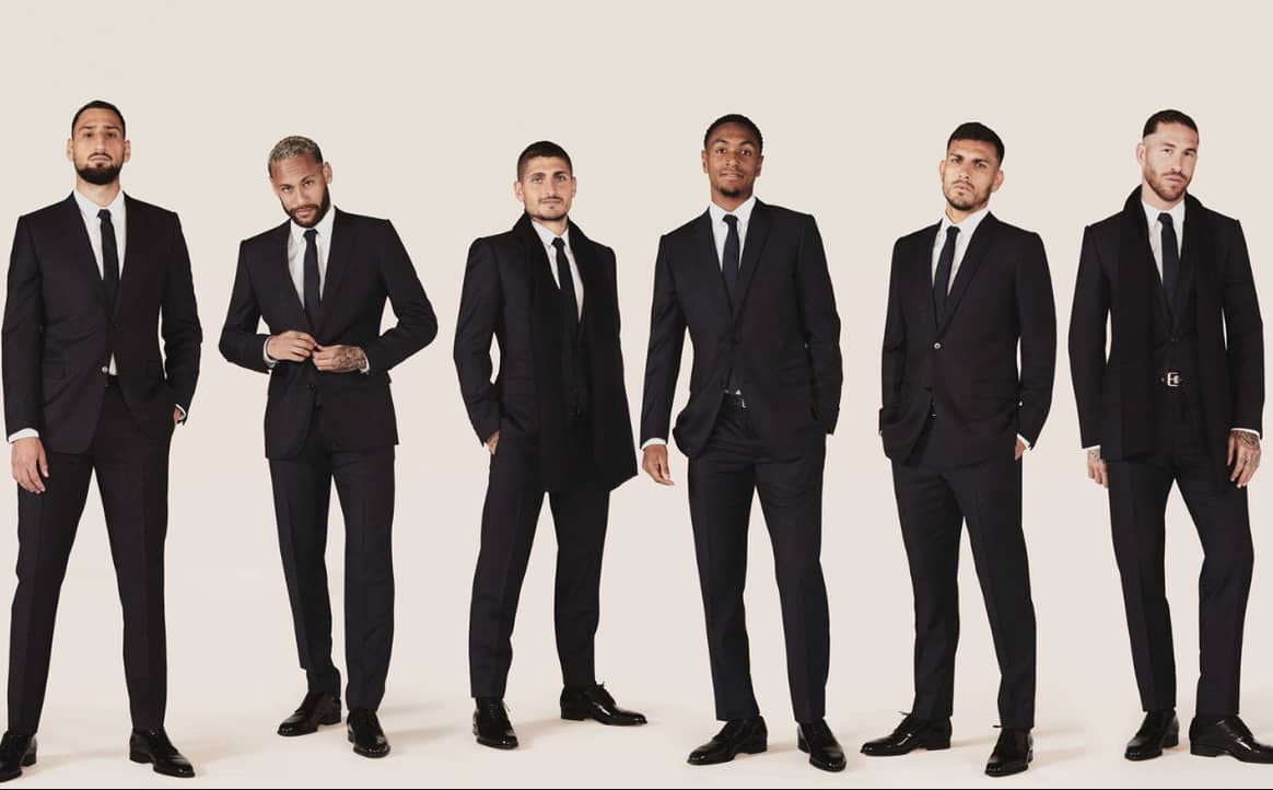 Les joueurs du PSG en costumes Dior