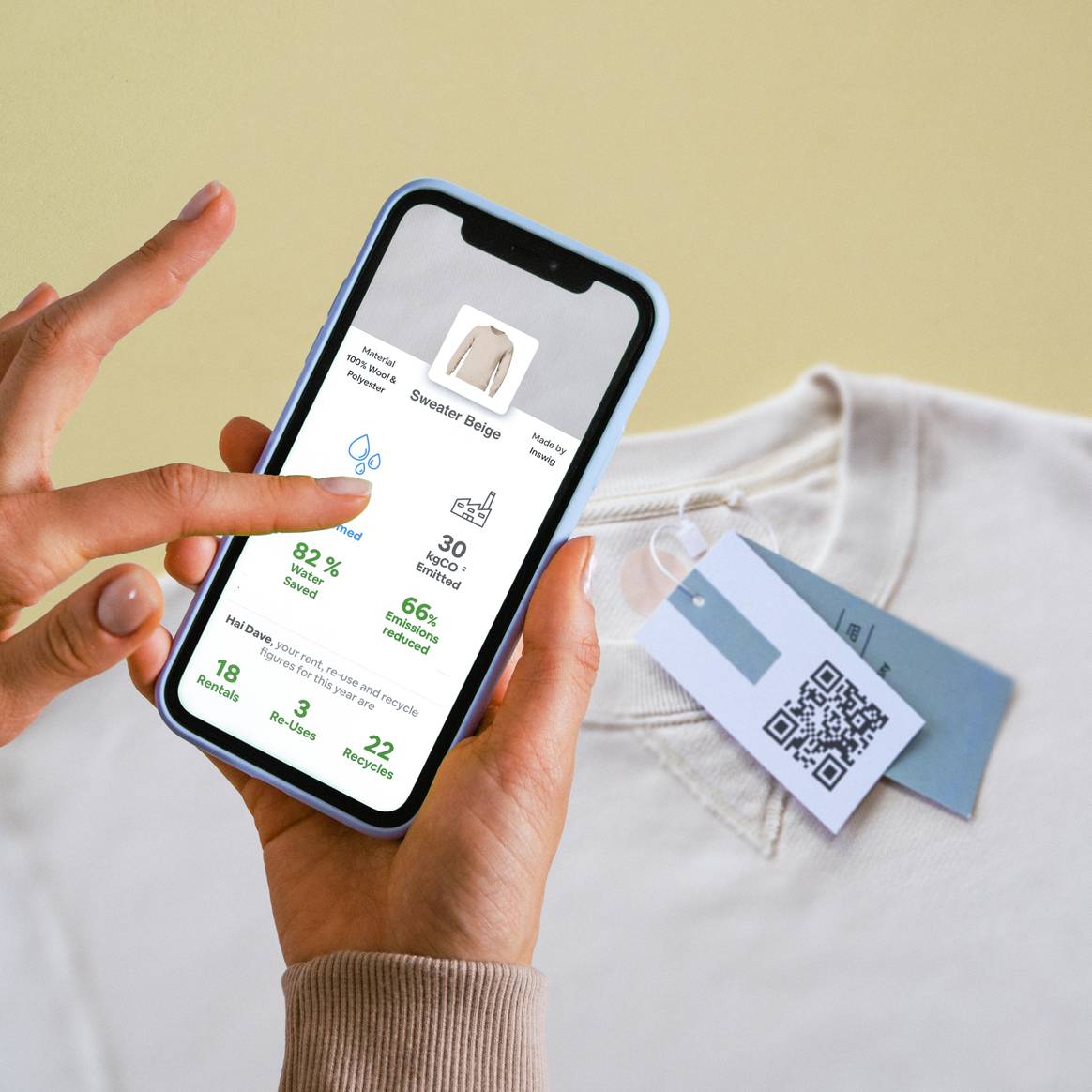 TrusTrace's platform linked to clothing QR codes.