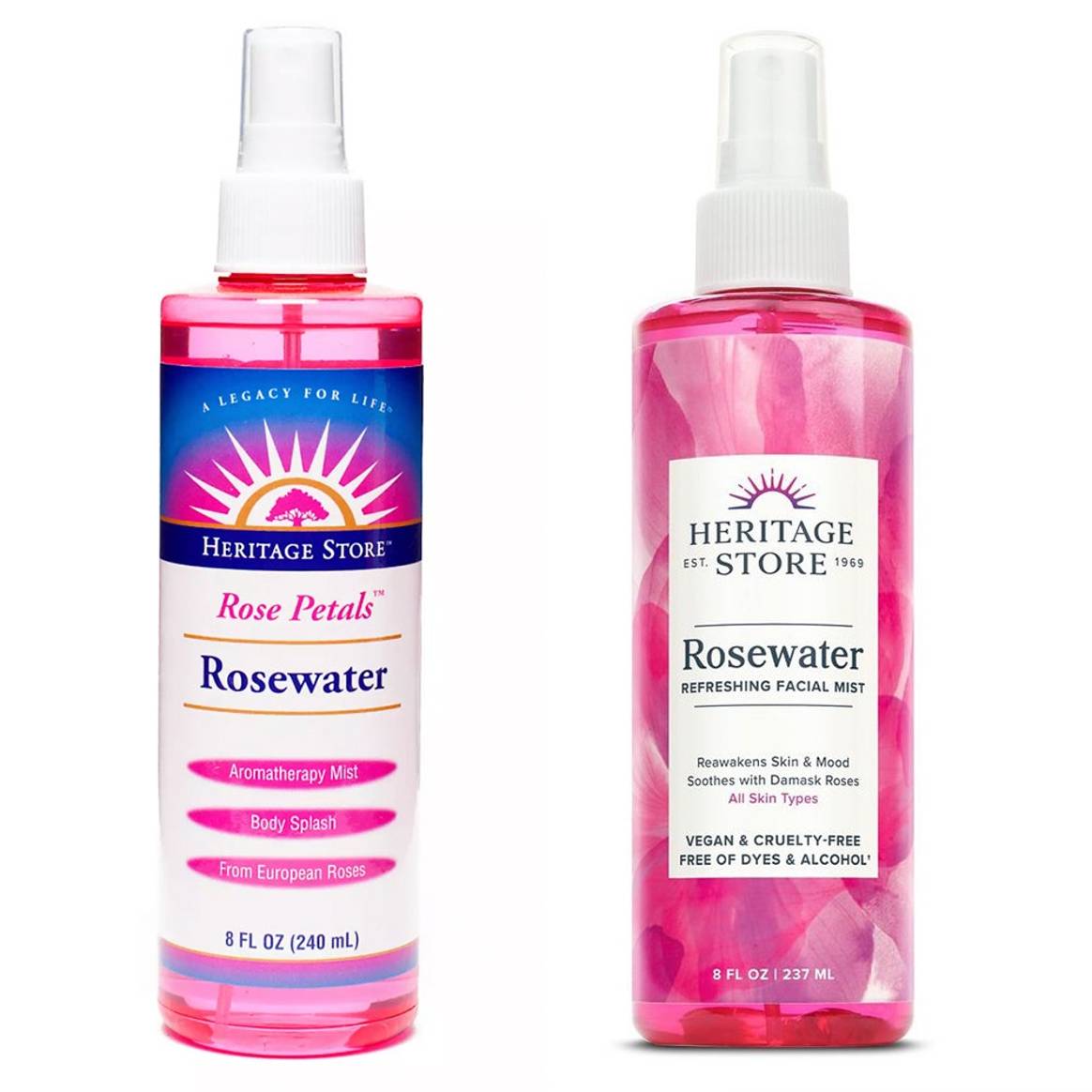 Image: Heritage Store; Rosewater Mist comparison