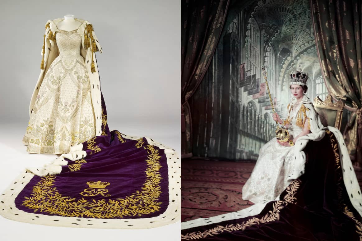 Image: Royal Collection Trust; Her Majesty The Queen’s Coronation Dress and Queen Elizabeth II on her Coronation Day by Cecil Beaton