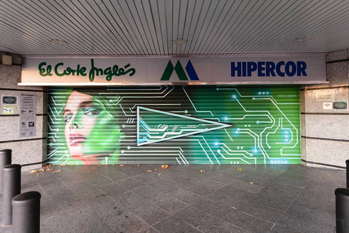 Photo Credits: Grafiti en uno de los espacios cedidos por El Corte Inglés a la Liga Nacional del Graffiti en su actual edición de 2021. El Corte Inglés, fotografía de cortesía.