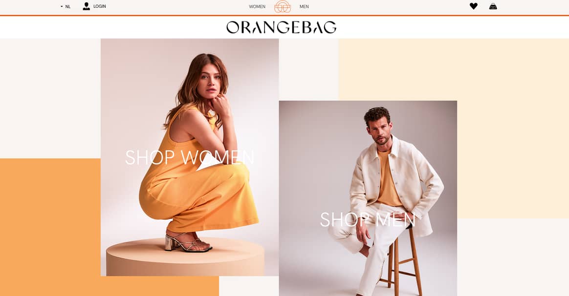 Screenshot website Orangebag