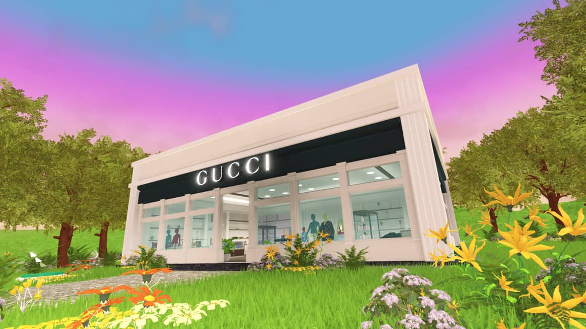 De Gucci-boetiek in Gucci Town. Beeld: Gucci x Roblox, via This Is Outcast