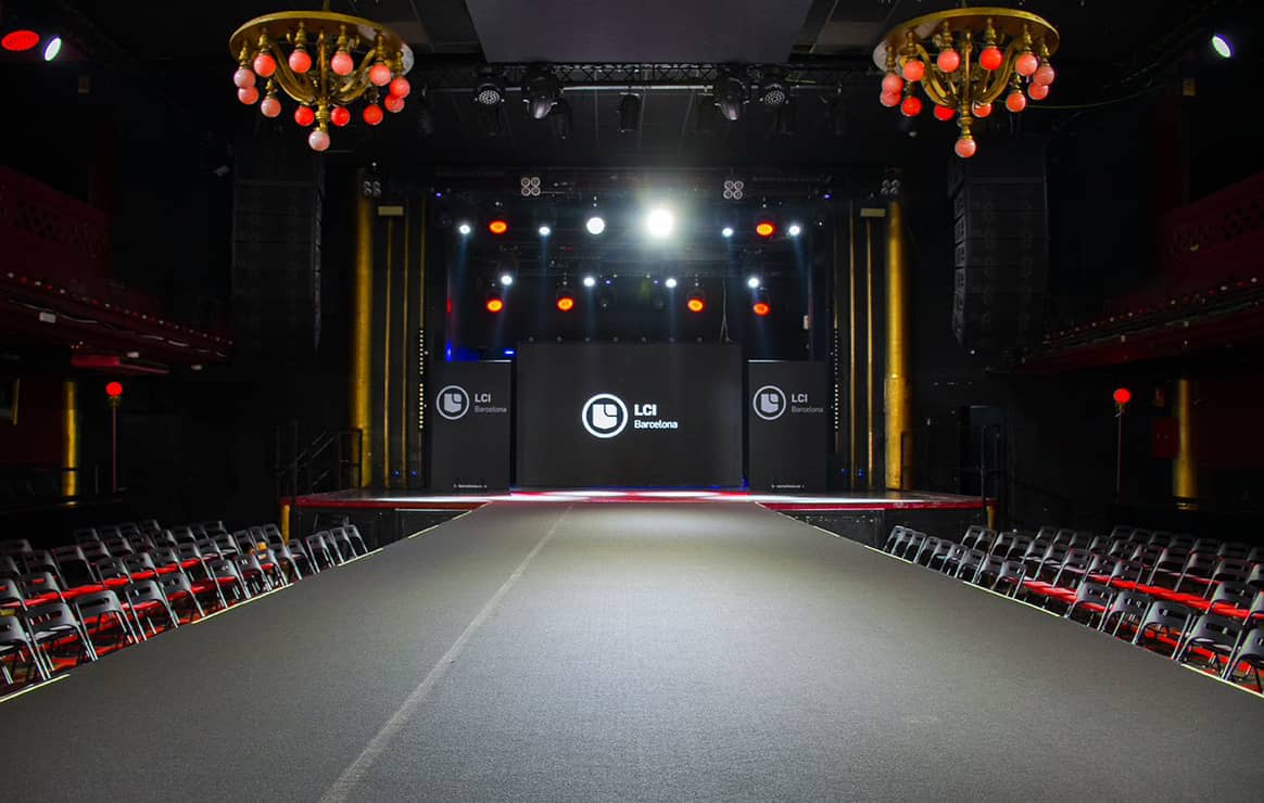 The catwalk of the LCI Barcelona Graduation Show 2022, image courtesy of the school.