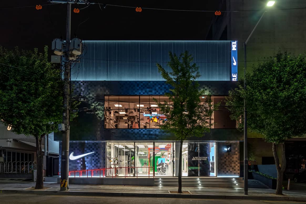 Image illustrating retail and wholesale business. Nike brand store. Credit: Nike Style store in Seoul. Owned by Nike