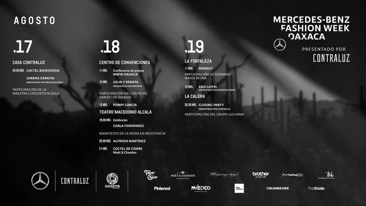Agenda de Mercedes-Benz Fashion Week Oaxaca