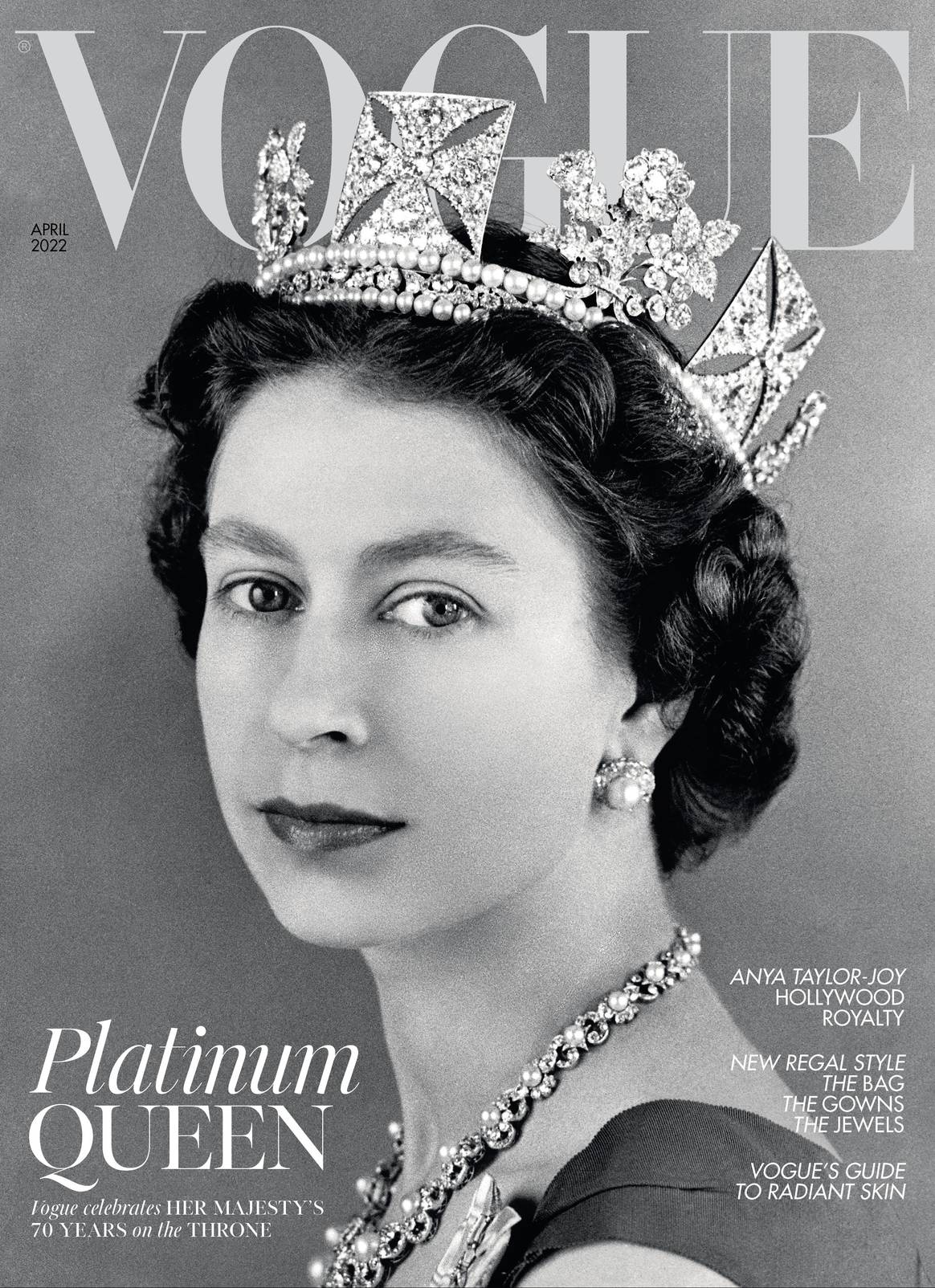 De cover van Vogue April 2022. Fotograaf: Antony Armstrong Jones. Beeld: Condé Nast